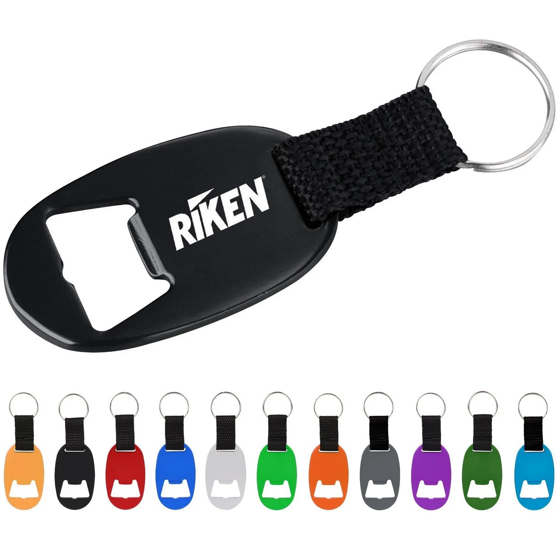 Oval Bottle Opener Keychain w/ Strap 6