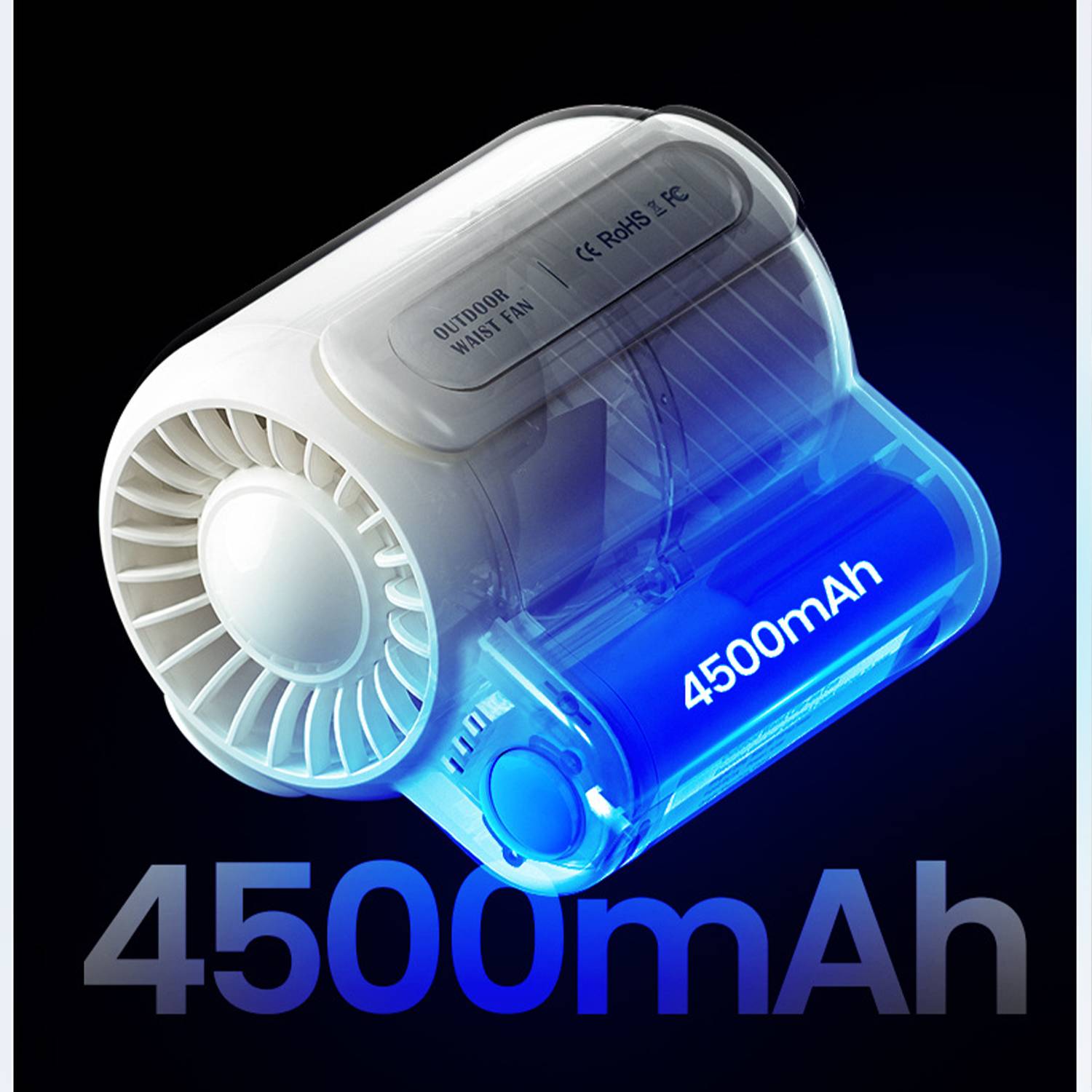 Portable USB Charging Mini Leafless Hanging Waist Fan 5