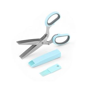 5 Blade Herb Chopper Scissors With Ergonomic Dual Color Handle 23