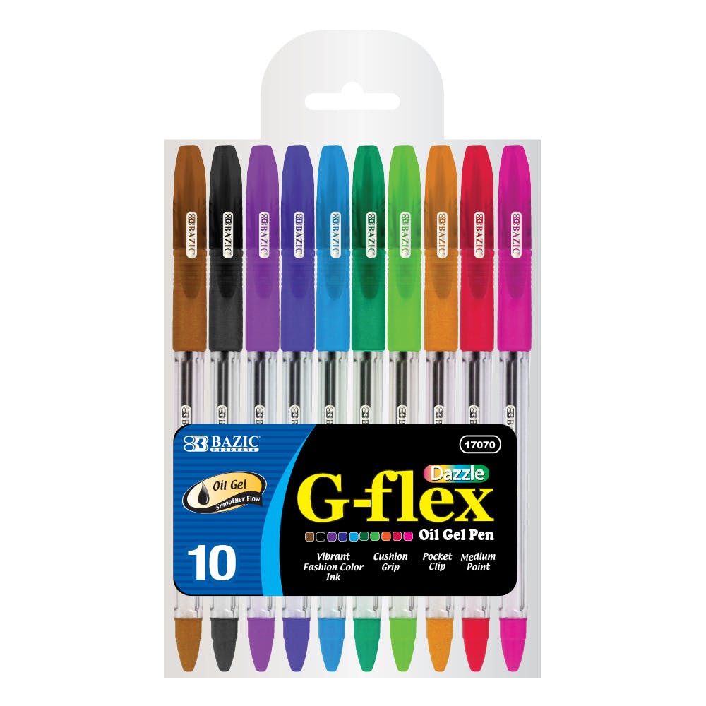 Gel Ink Pens - Vibrant Oil Colors Medium 10 Pack 1