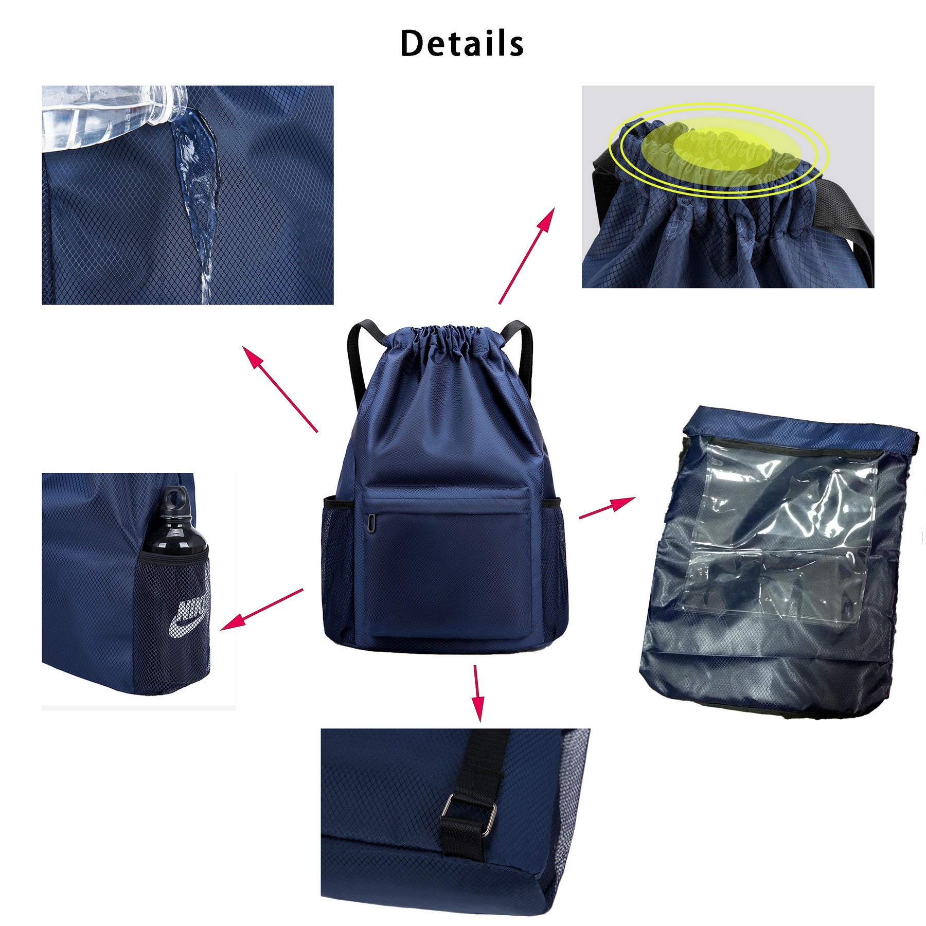 Drawstring Backpack Bag Sport Sackpack 4