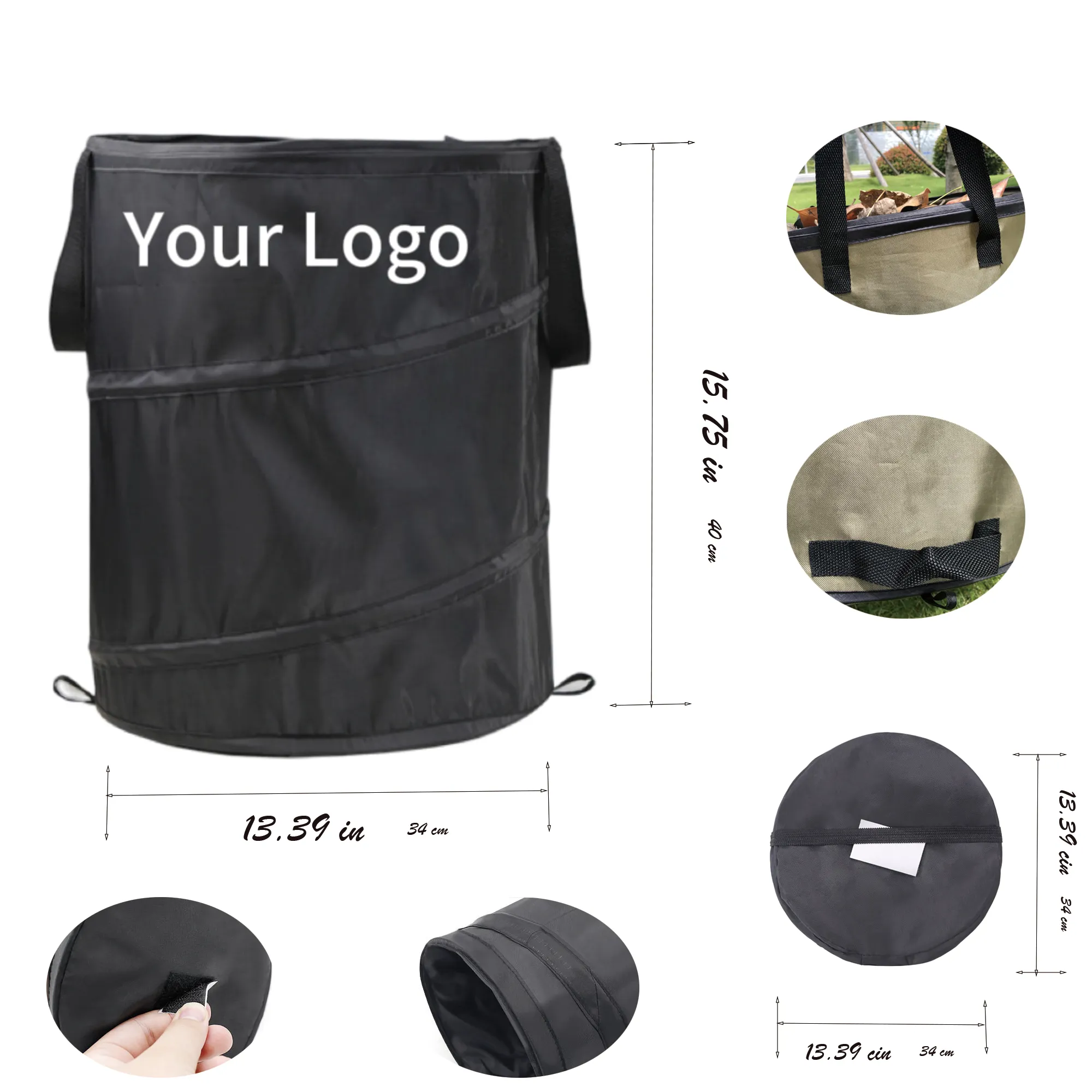 Outdoor Trace-Free Camping Trash Bin Compressible Foldable