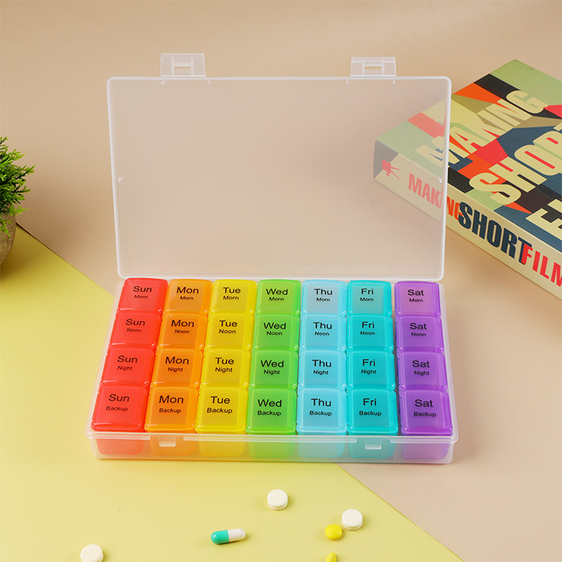 Large 28-Compartment Travel Pill Organizer 4