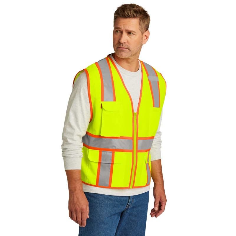 CornerStone ANSI 107 Class 2 Surveyor Zippered Two-Tone Vest. 2