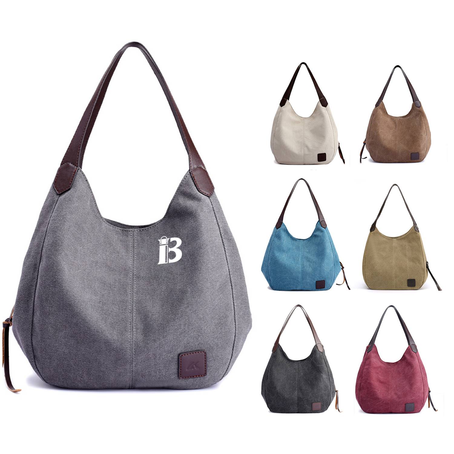 Canvas Women's Multi-pocket Tote Bag, custom tote bag with logo imprint 25