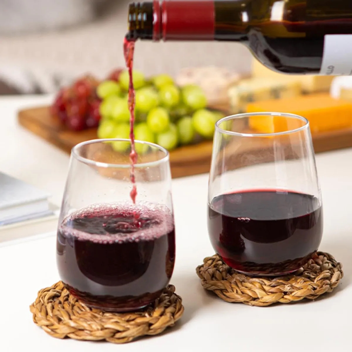 Unbreakable Reusable 16oz Plastic Stemless Wine Glass 1