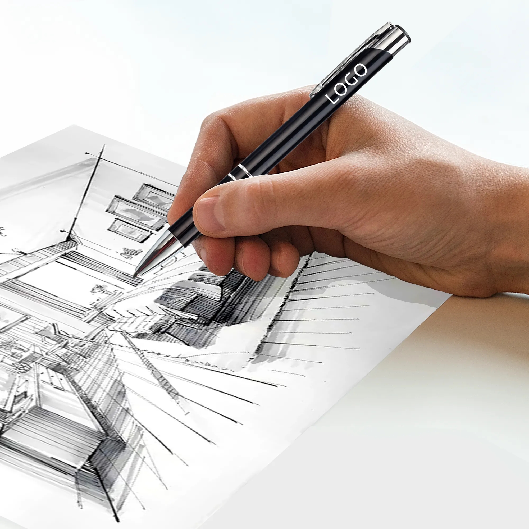 Matte Finish Aluminum Ballpoint Pen with Logo 7
