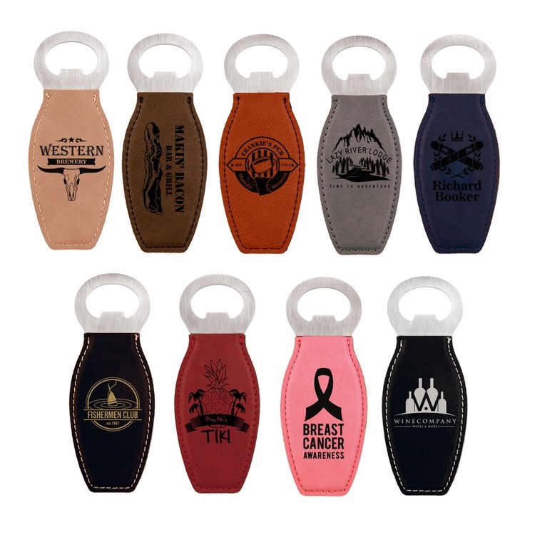 Ergonomic-Shape Leatherette Magnetic Bottle Opener 2