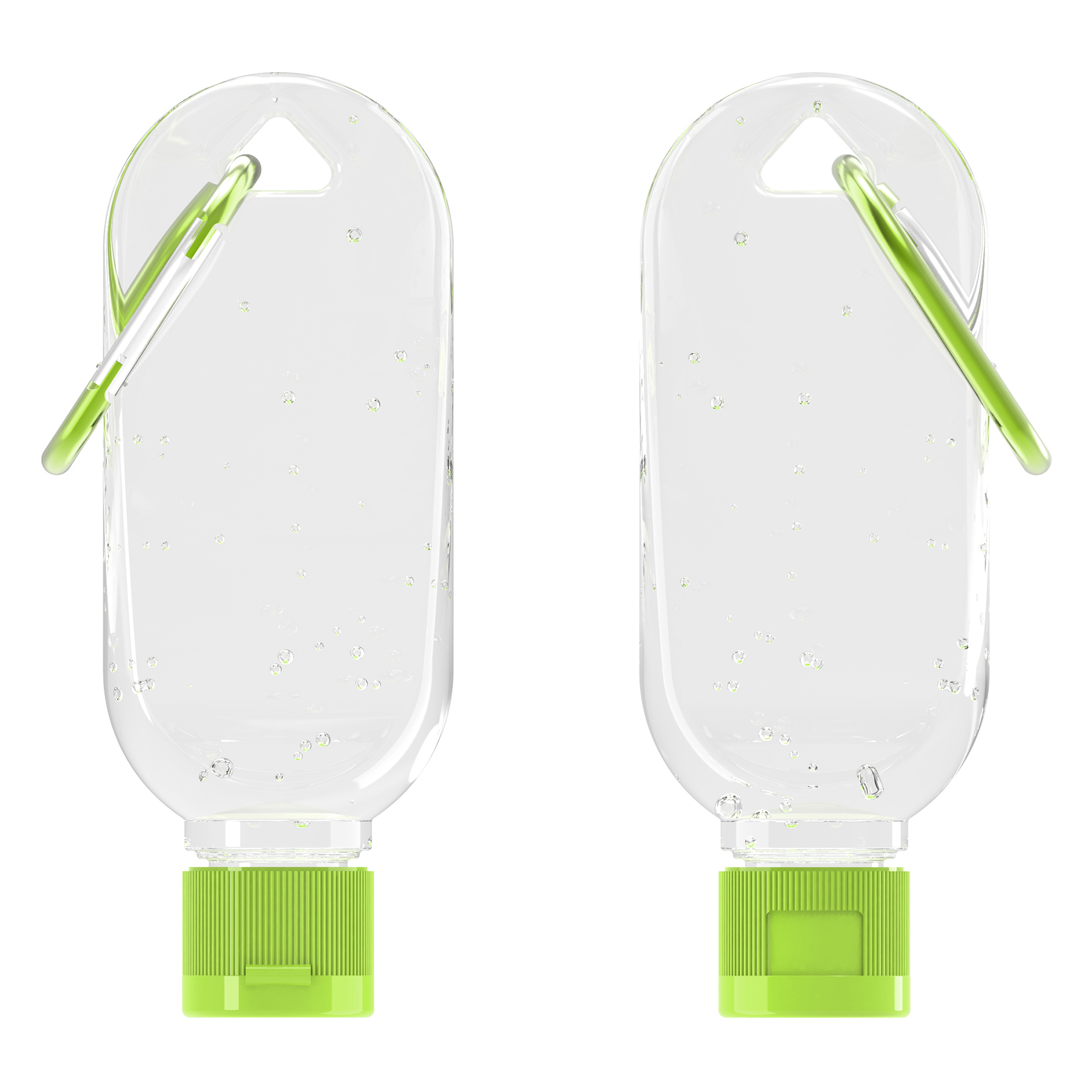 54ml (1.8oz) Antibacterial Hand Sanitizer Gel with Color-Matched Carabiner & Custom Label 26