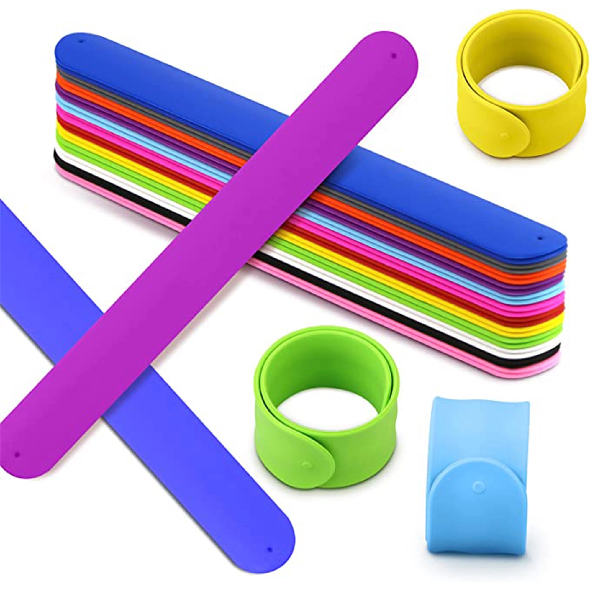 MOQ 50 Rainbow Silicone Slap Bracelets 6