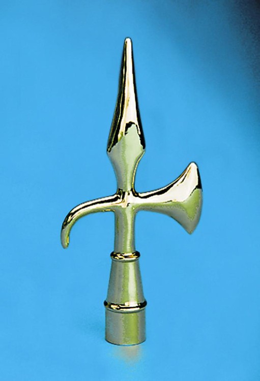 Golden Plated Battle Axe Indoor Flag Pole Ornament 1