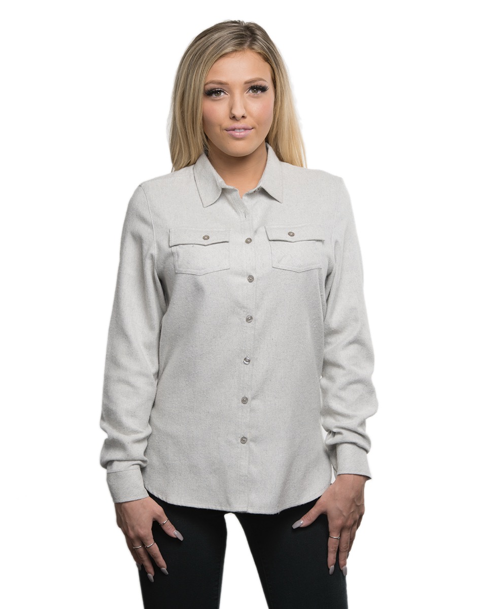 Ladies' Solid Flannel Shirt 2