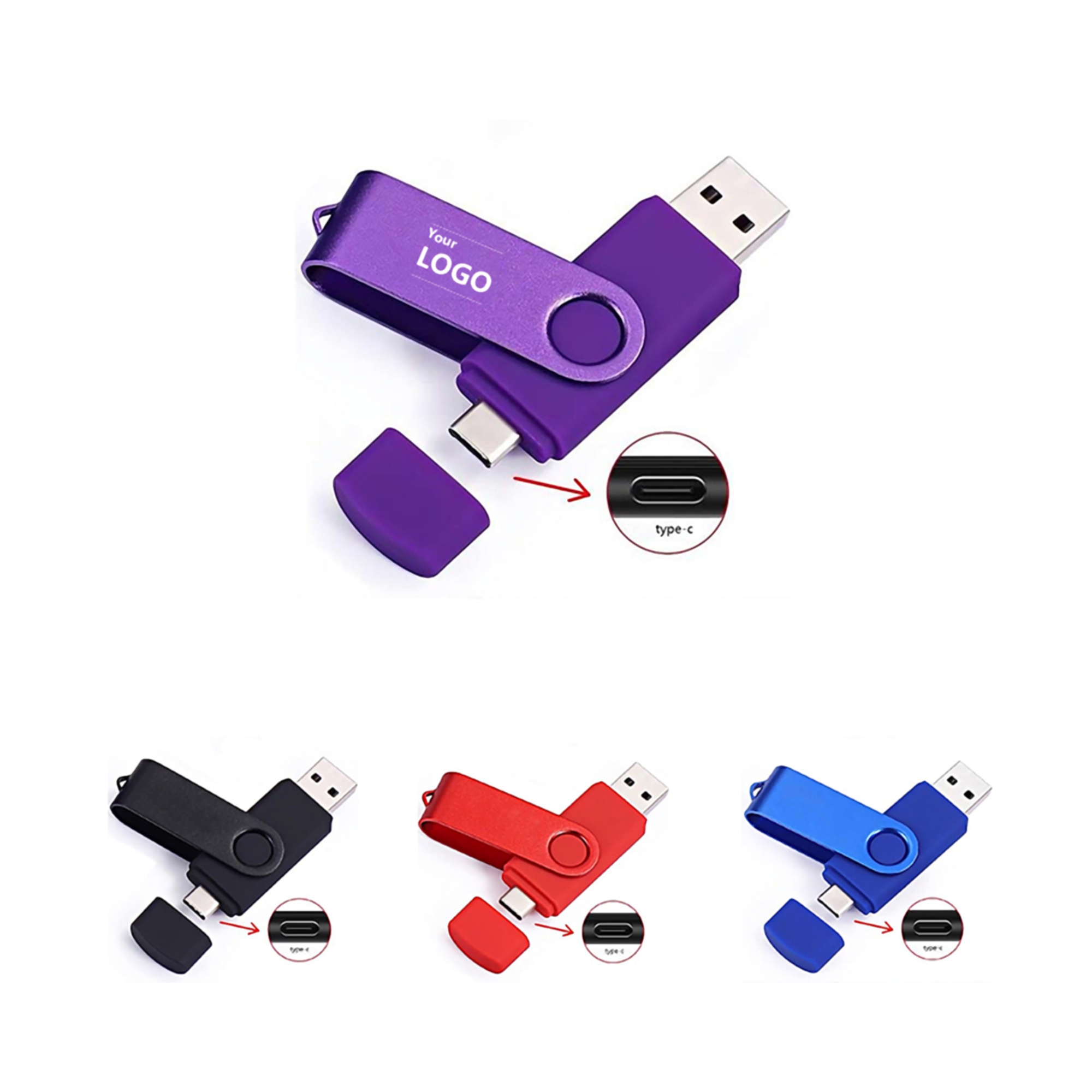 8 GB Metal Swivel USB Thumb Drive 2