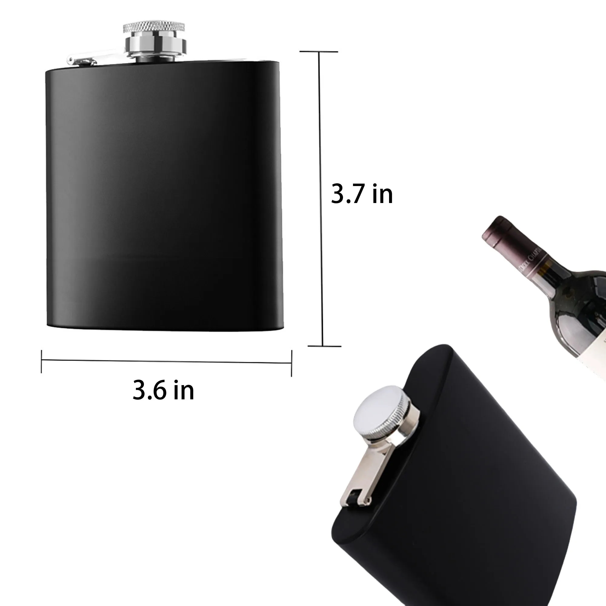6oz Stainless Steel Flask, custom water bottle with logo imprint 4