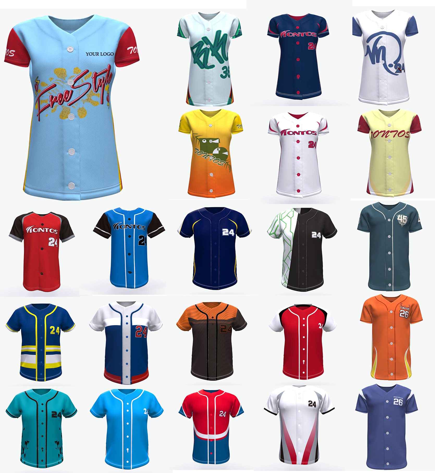 Full Button Baseball Jersey Shirt for Kids and Womens 3