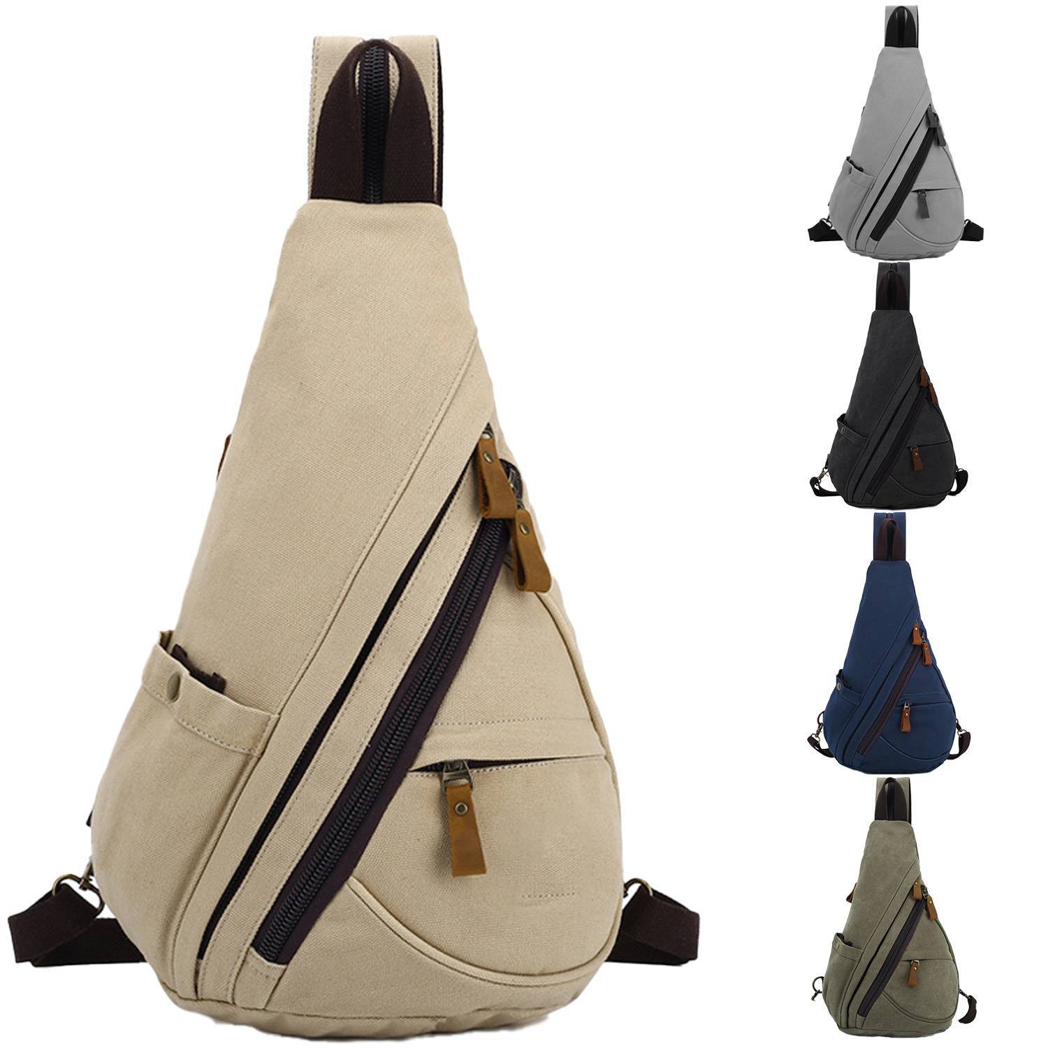 Canvas Small Crossbody Backpack Casual Daypack for Men Women 5