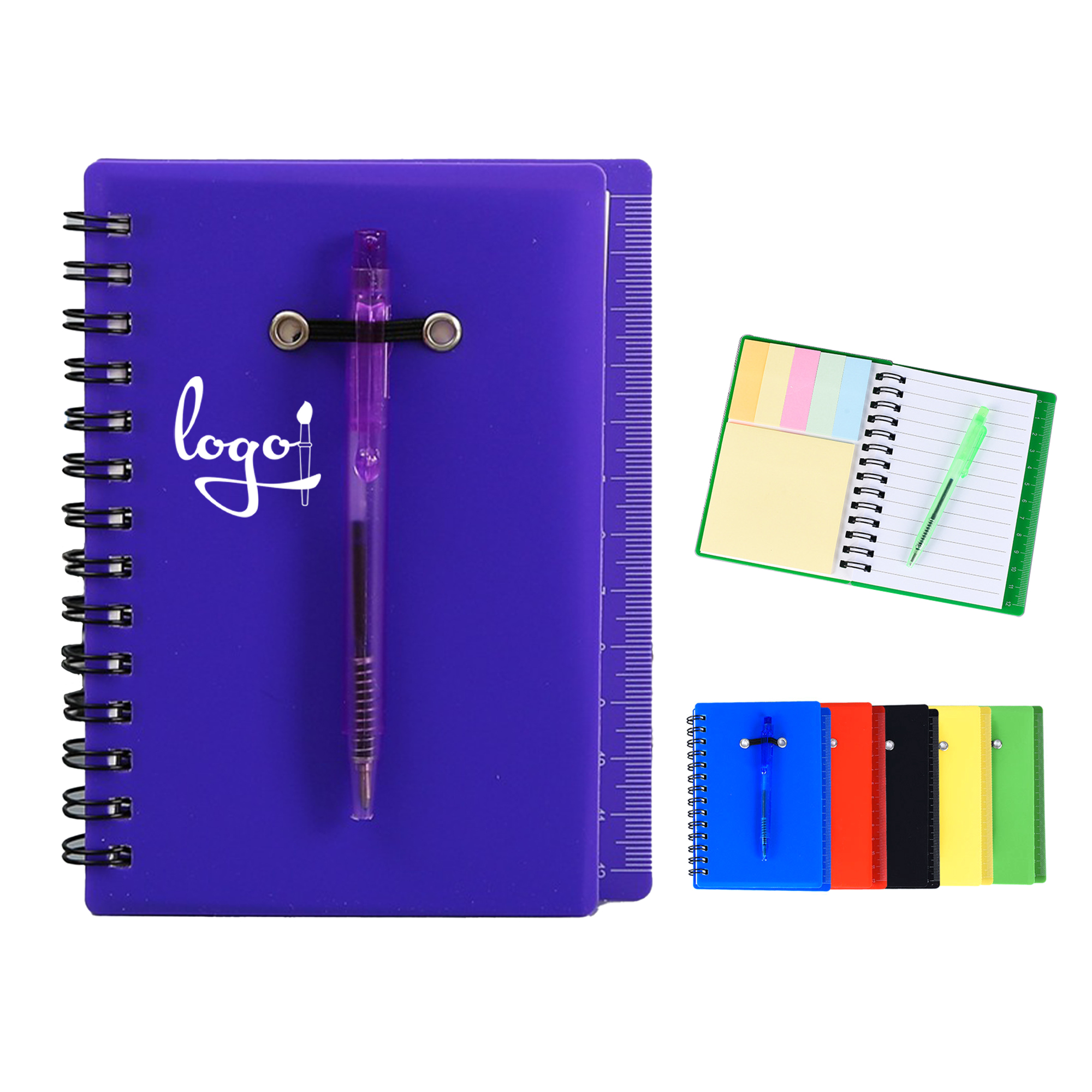 Ruler Cover Spiral Notebook With Pen And Sticky Notes 6