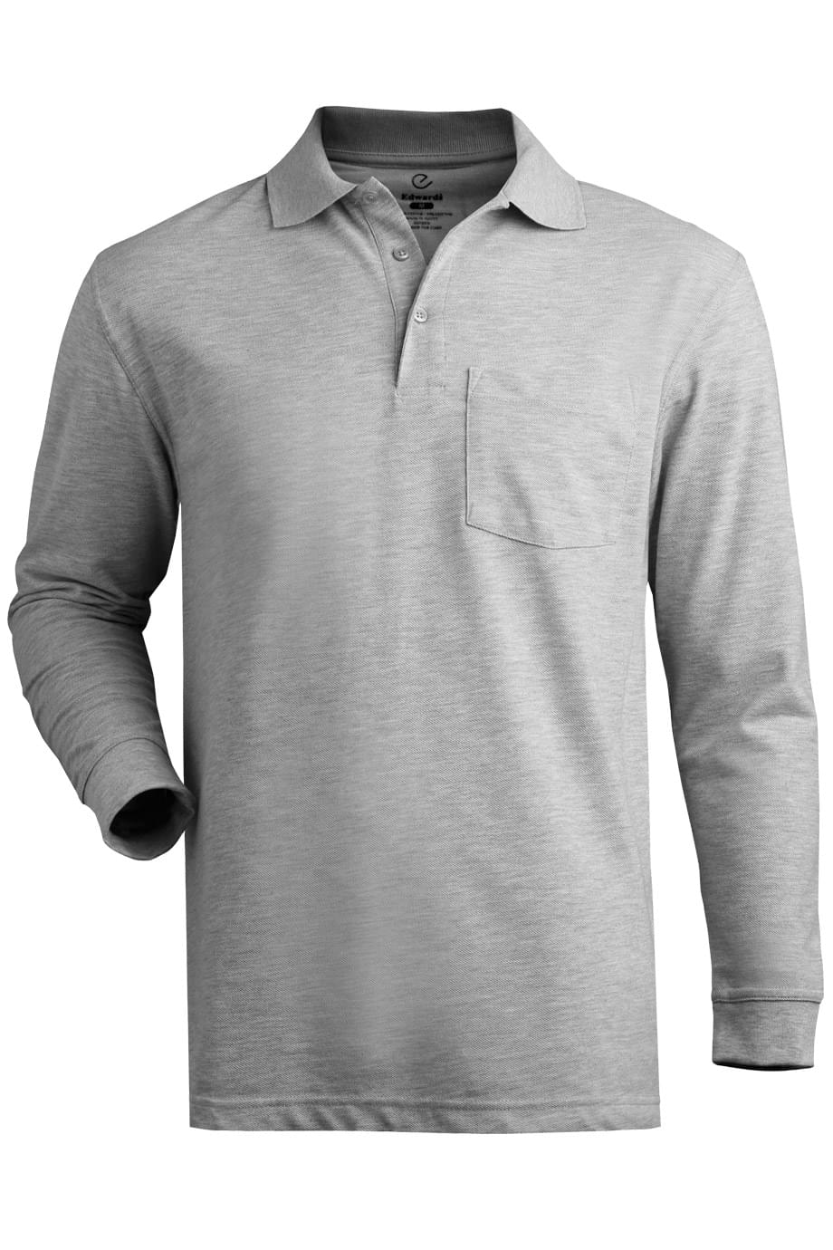 Blended Pique Long Sleeve Polo With Pocket