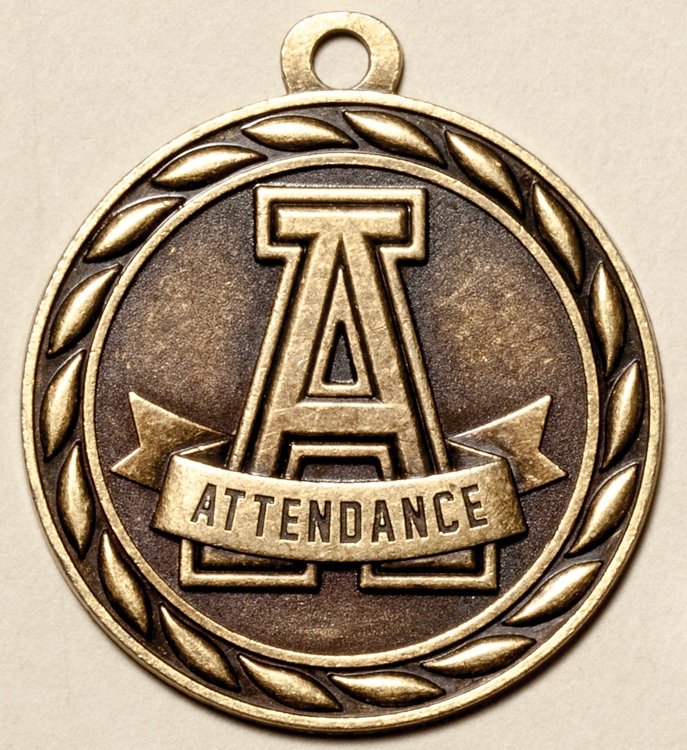 Attendance Medal, 2" 2