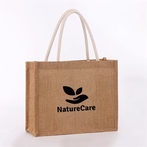 Jute Burlap Tote Bag with Handles