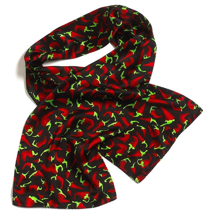 Small Pepper Ladies Silk Scarf - 8"x45" 2