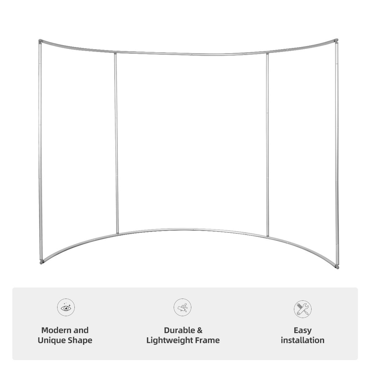 8ft C-Shaped Display Wall - Fabric Only - 2 Side Imprint 2