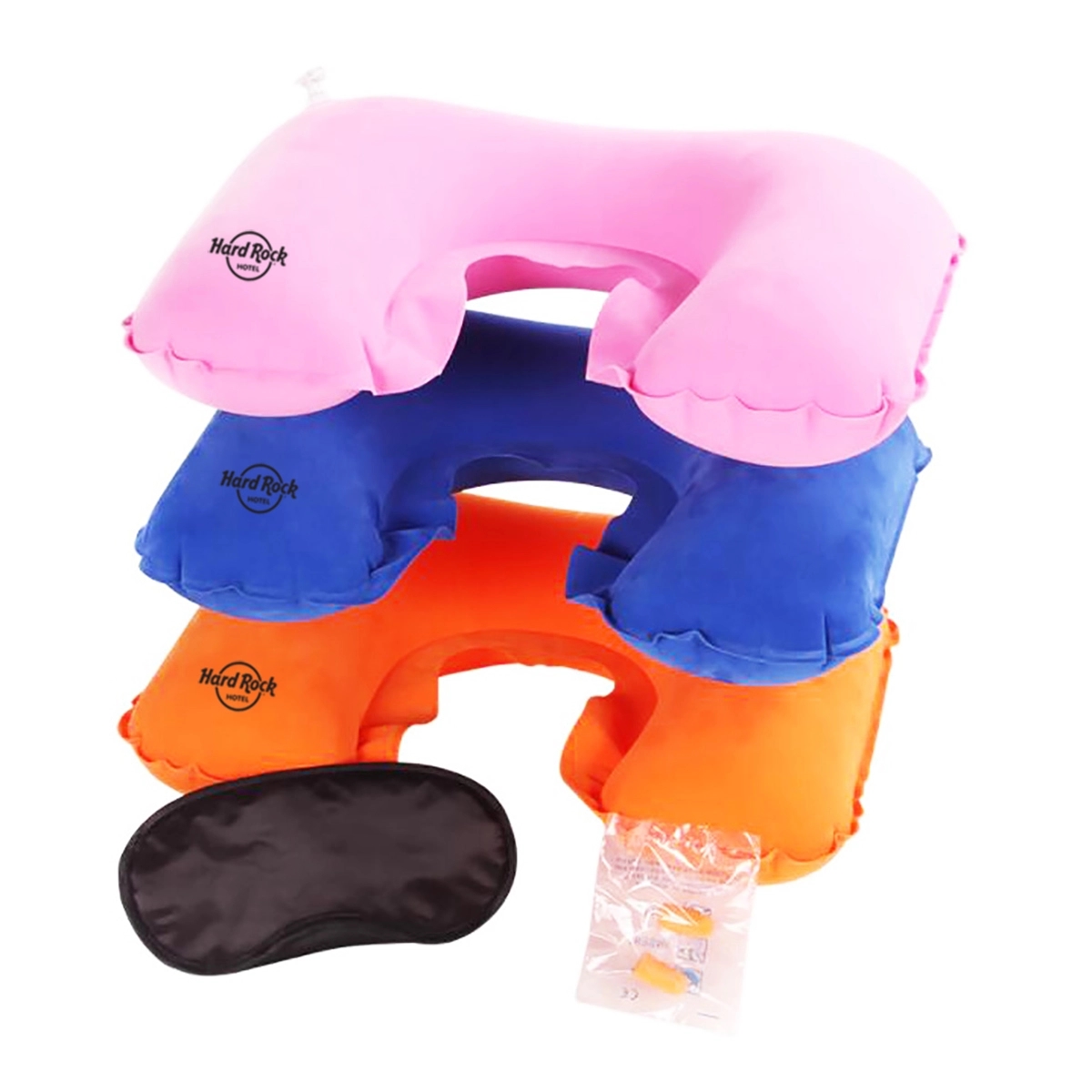 3 In 1 Inflatable Pillow Eye mask ear plug Travel Set 1