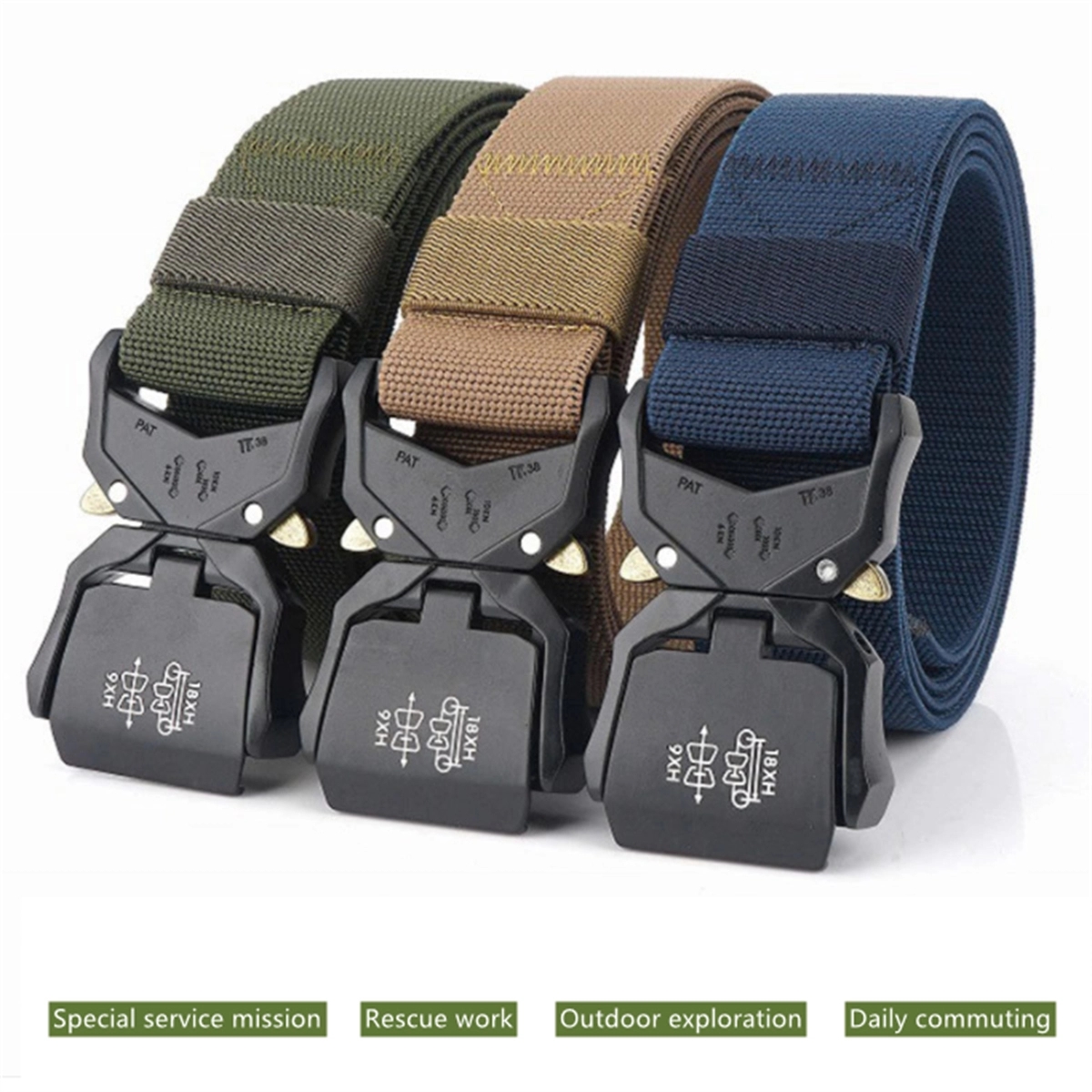 Tactical Belt Military Hiking Rigger 1.5" Nylon Web 4
