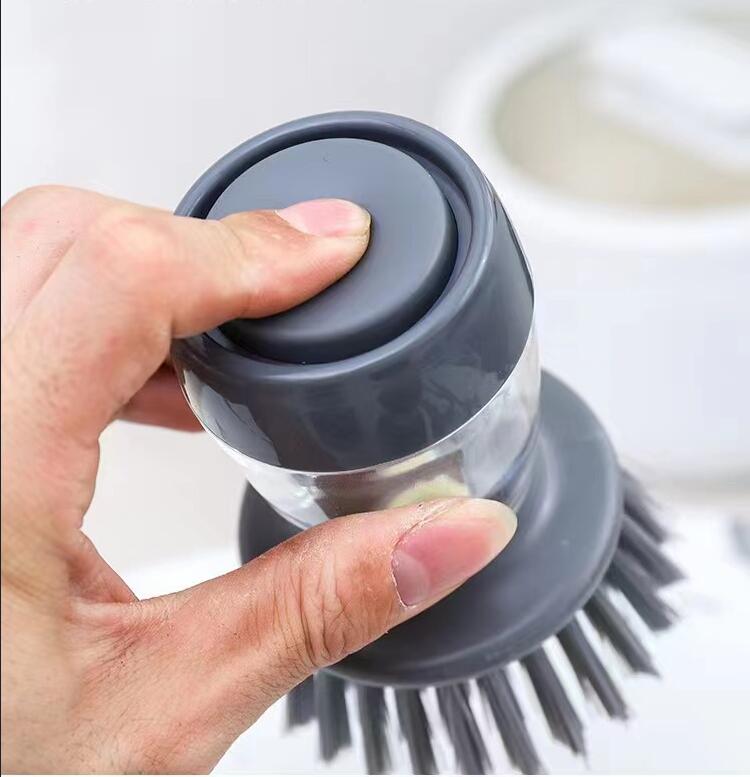 Kitchen Water Sprayed Cleaning Scrub Brush 3