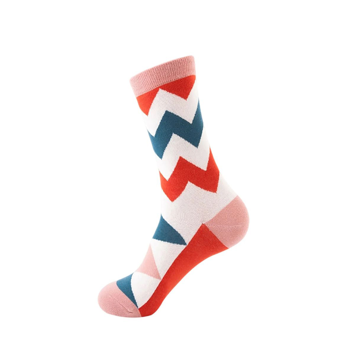 Cotton Crew Socks with Jacquard Pattern 72