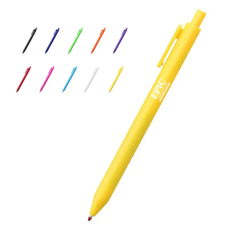 Solid Trim Click Stick Ballpoint Pen with Pocket Clip 4