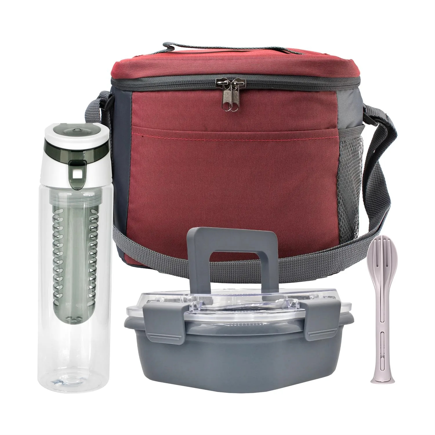 Modern Lunch Box, Bottle & Utensils Set 2