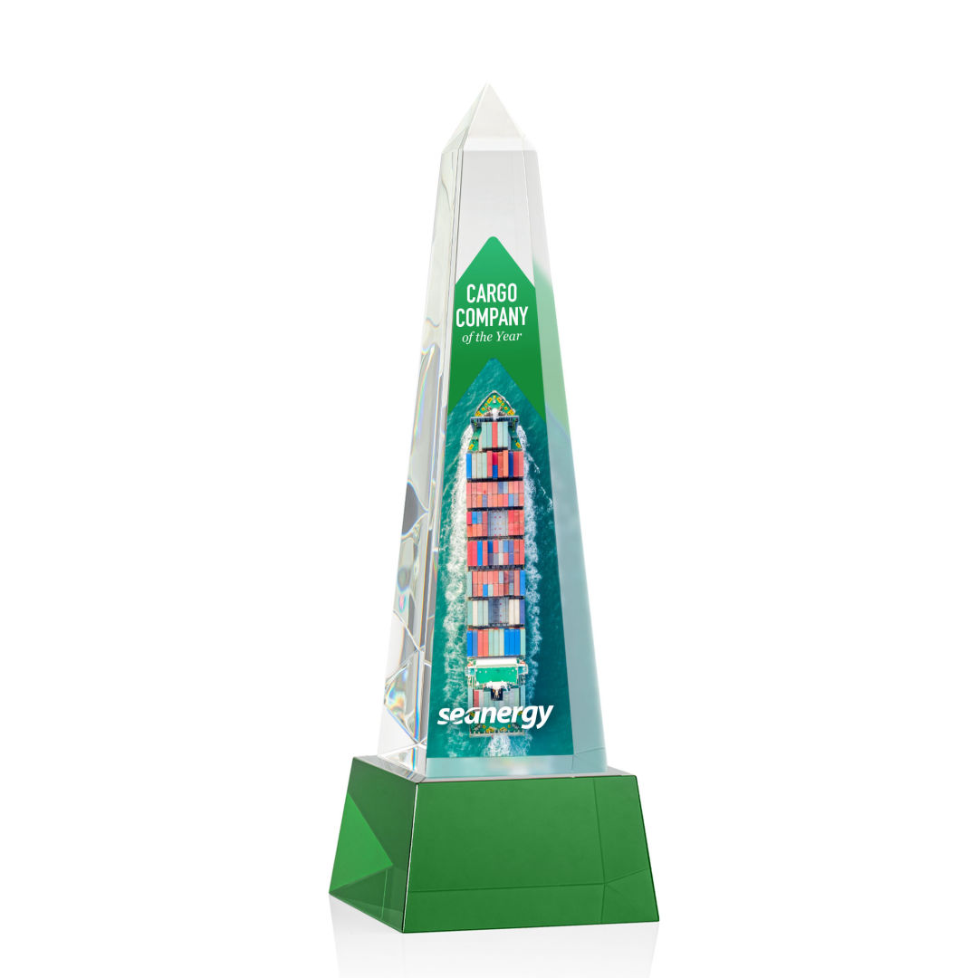 Master Obelisk VividPrint™ Award on Base - Green 5