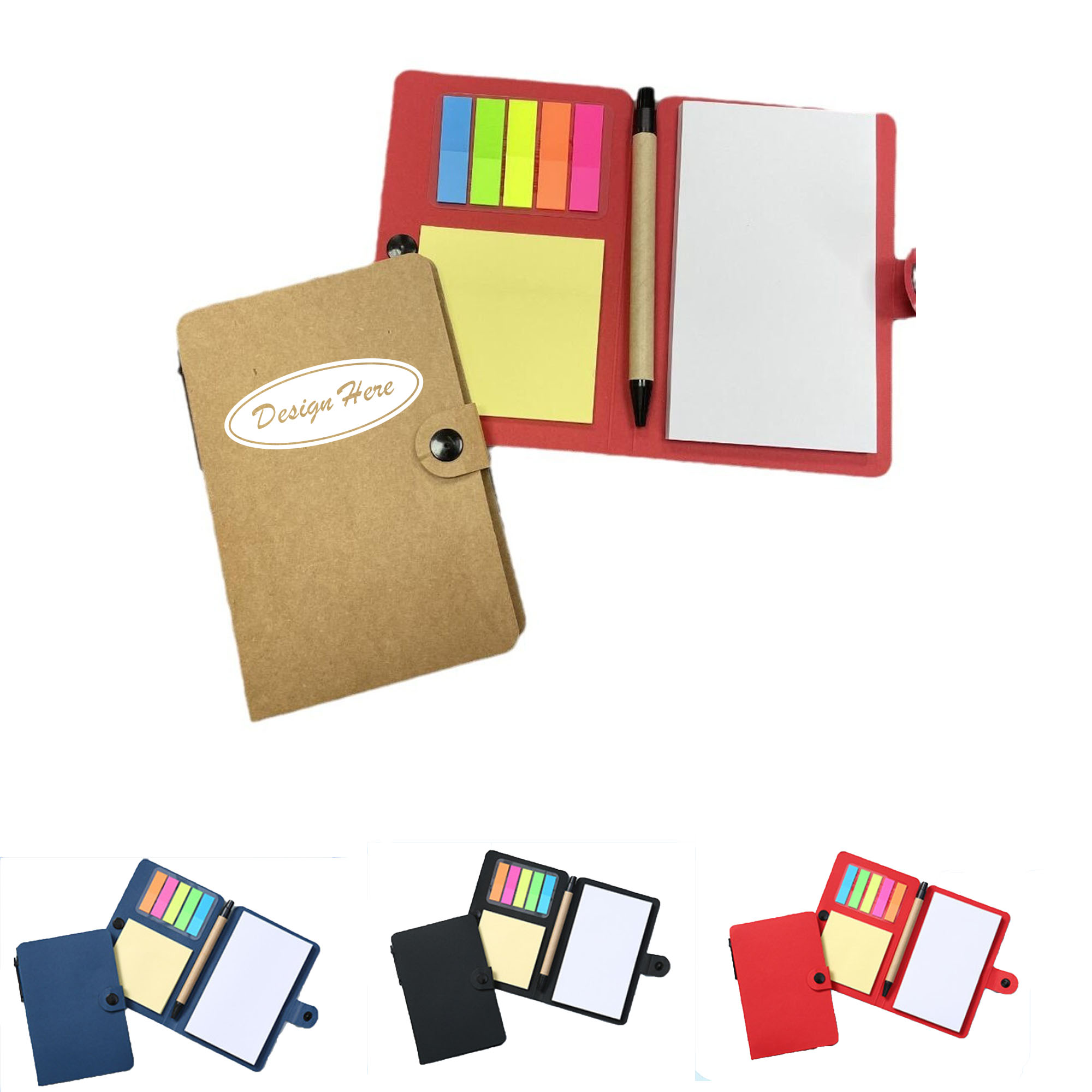 Multi-Color Sticky Notes & Page Marker Notebook Set 6