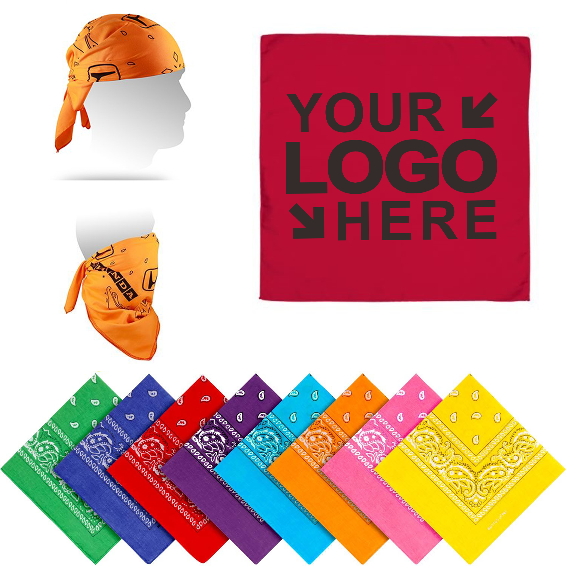 MOQ50Pcs Full-Color Sublimated Headband Bandana 1
