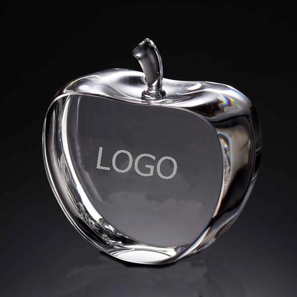Engravable Crystal Apple Paperweight 3