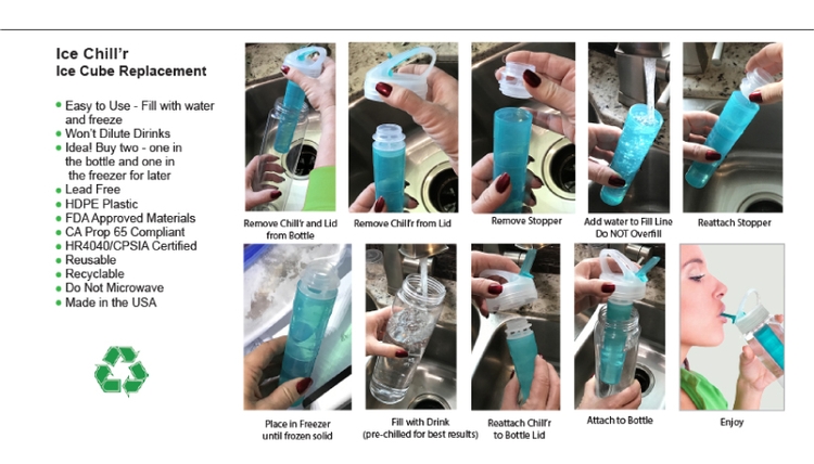 32 oz PET Translucent Sports Water Bottle with Ice Chill'r and Flip Top Lid 9