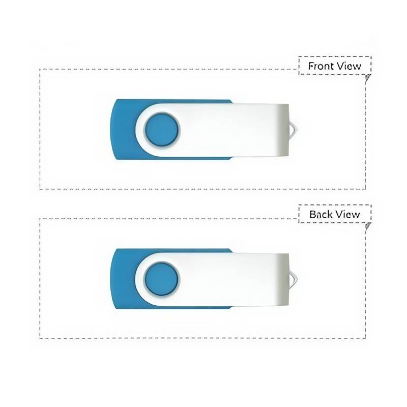 Plastic USB Flash Drive W/ Metal Swivel Cover (1GB) 9