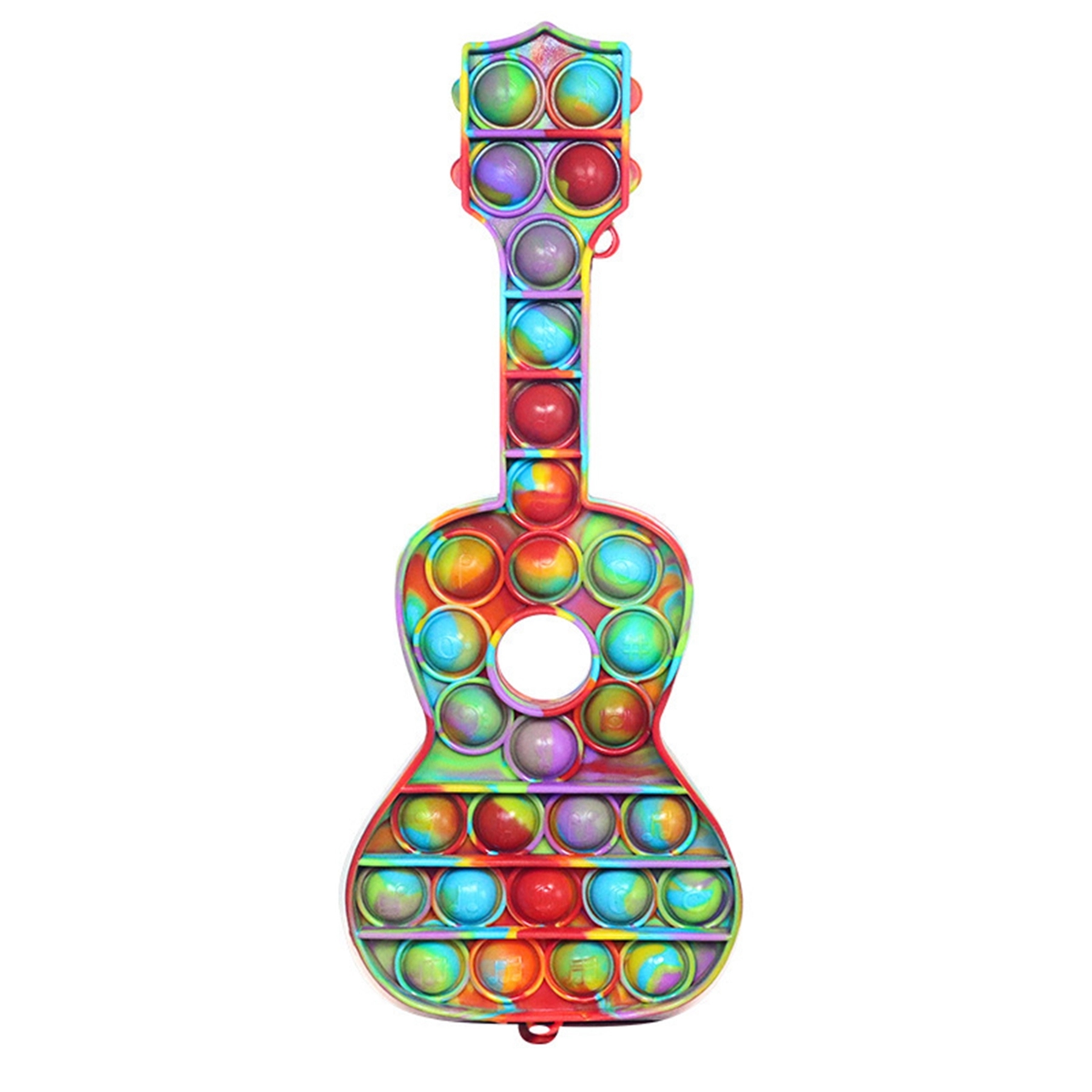 Guitar Shape Full Color Print Push Pop Bubble Fidget Toy 12