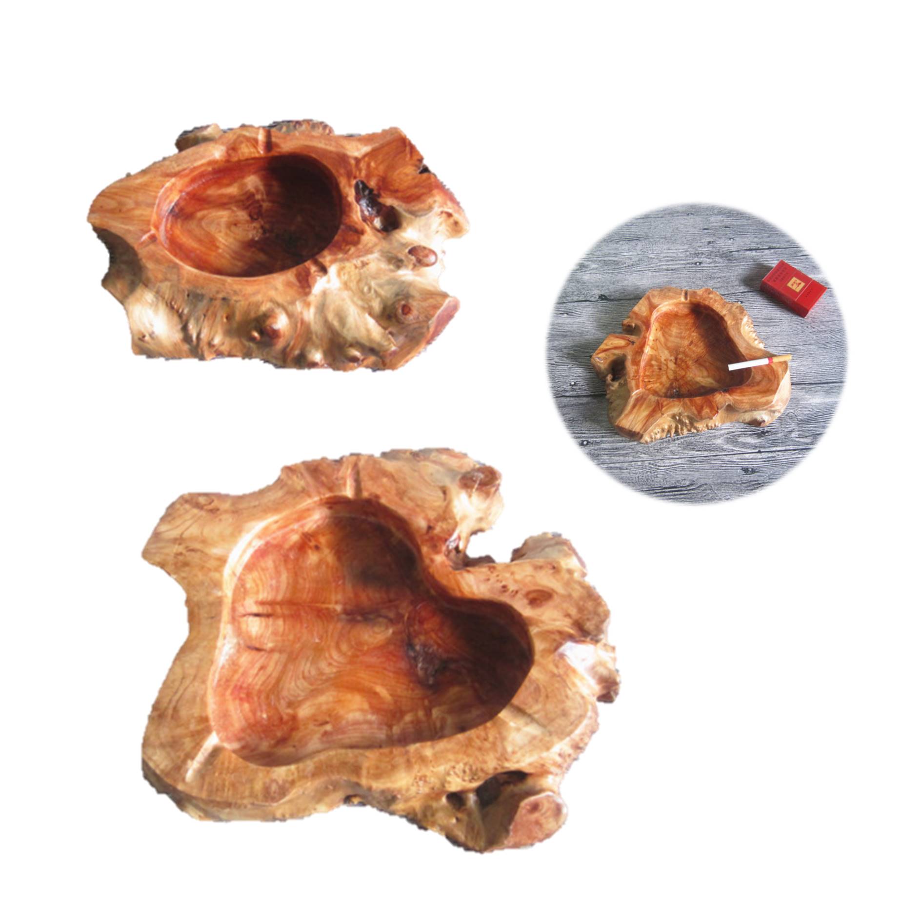 Irregular Shaped Wooden Ashtray 3