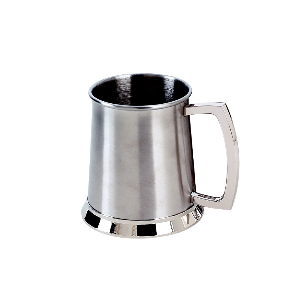 STAINLESS STEEL SHINNY FINISH TANKARD, 4.5" H 2