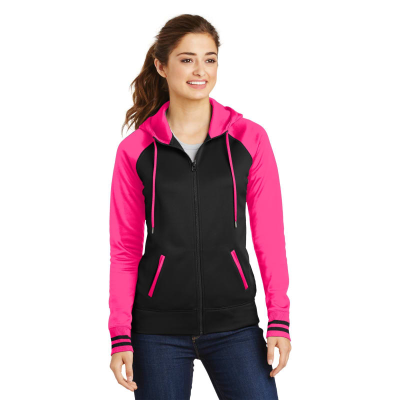 Sport-Tek Women's Sport-Wick Varsity Fleece Full-Zip Hooded Jacket. 2