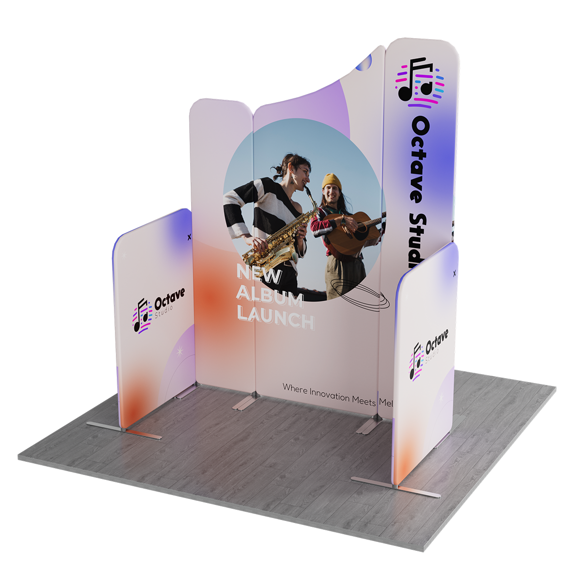 NEW MagLock Sloped Open Fabric Display Kit E - 6.6'x8' 4