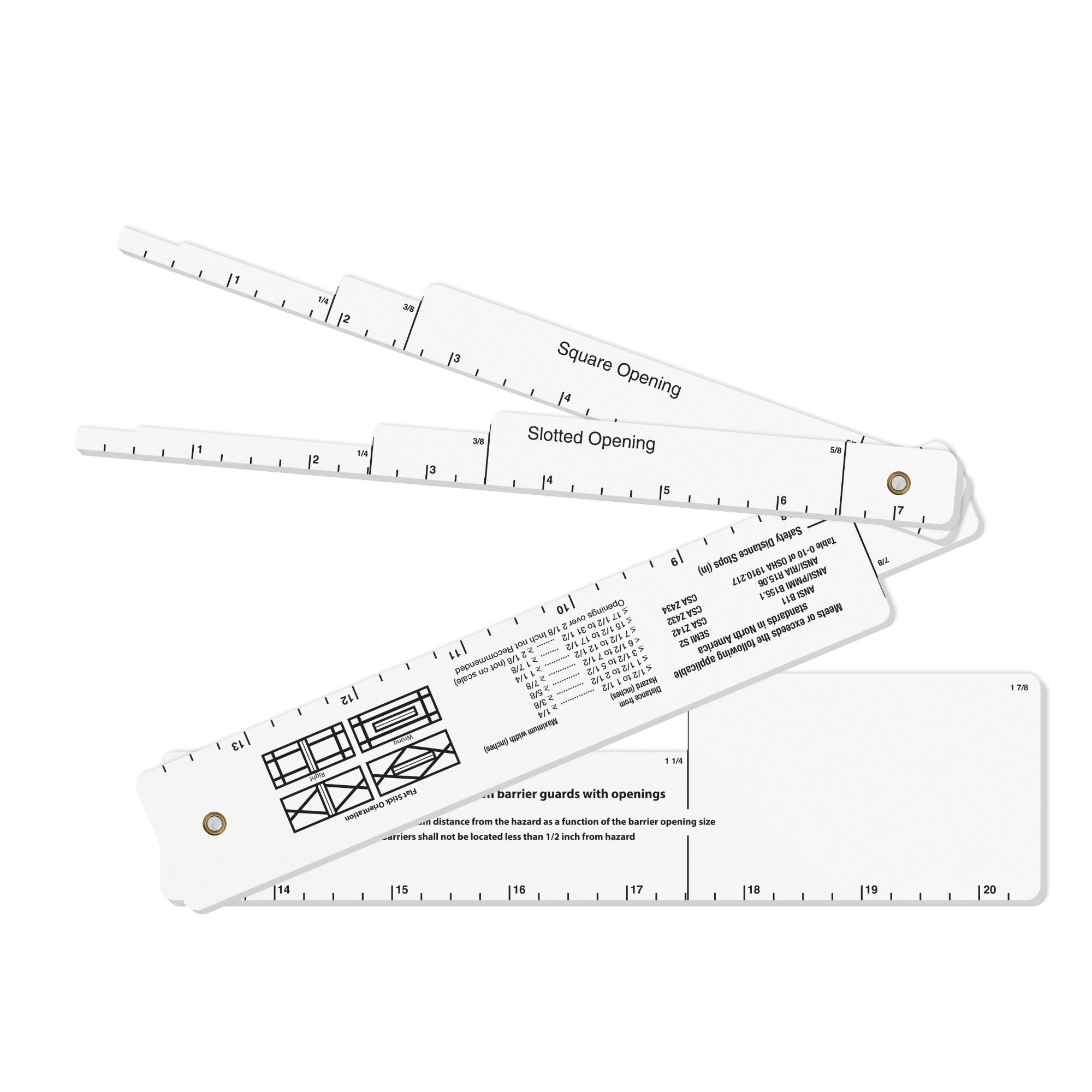 Hinged Guard Opening Scales/ Rulers (1.875"x20.5") 4 Pieces, Spot Colour 1