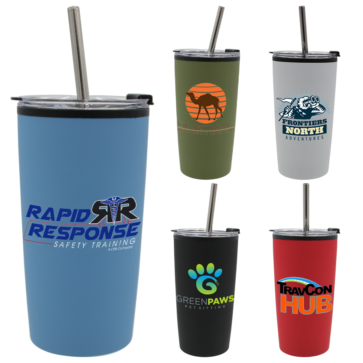 Halcyon 20 oz. Niagara Tumbler with Stainless Straw/Flip Top Lid, Full Color Digital