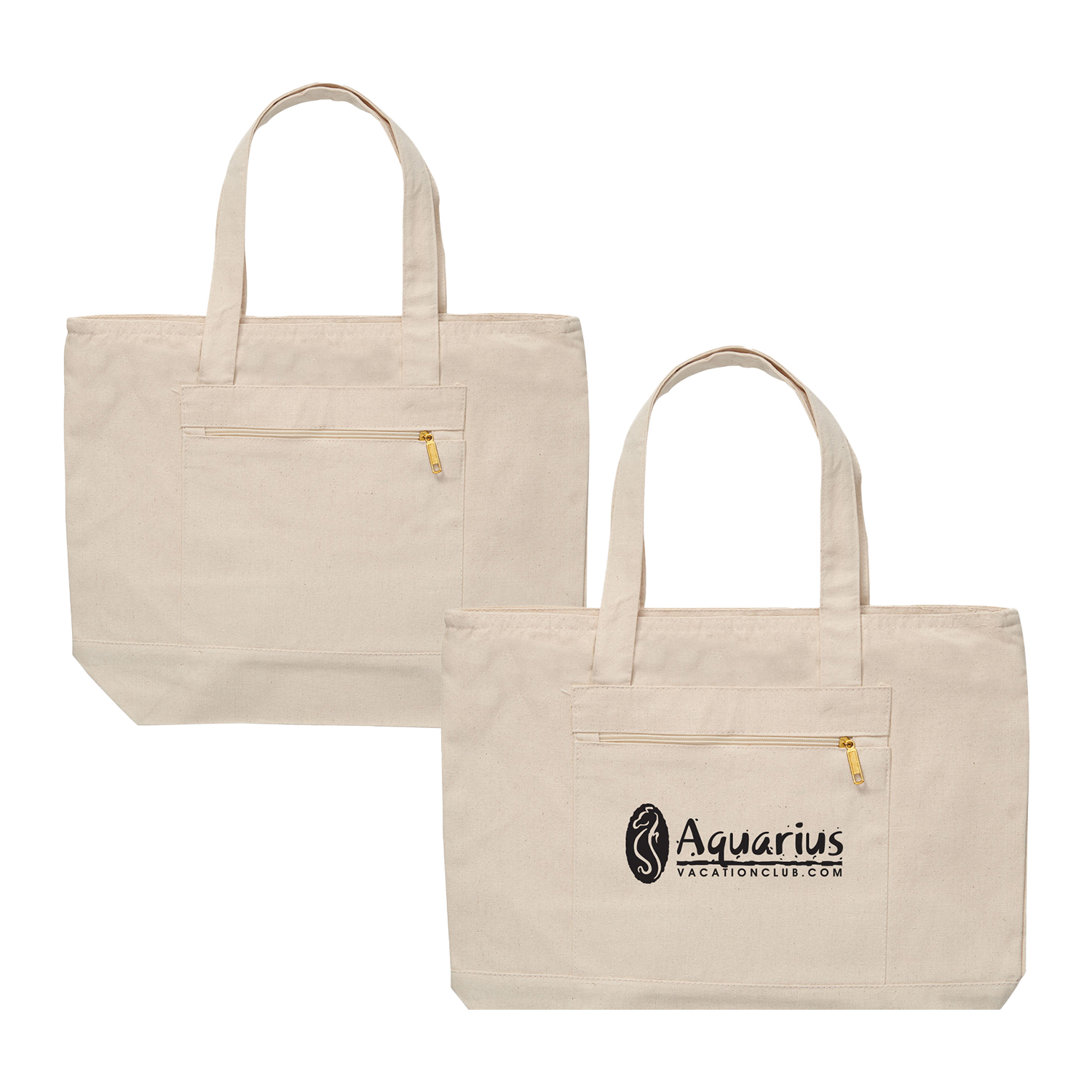 Zippered Cotton Canvas Tote Bag 8