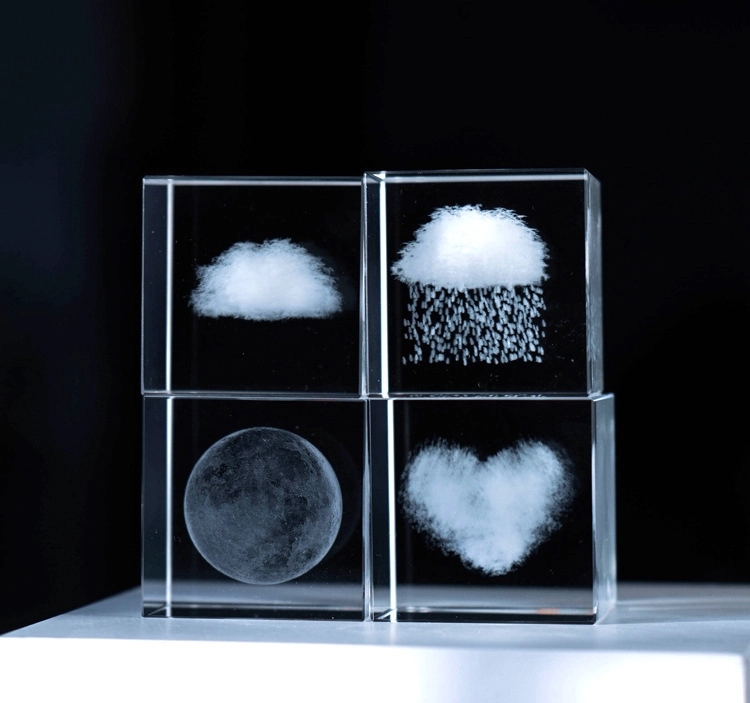 3D Crystal Cube Paperweight 7
