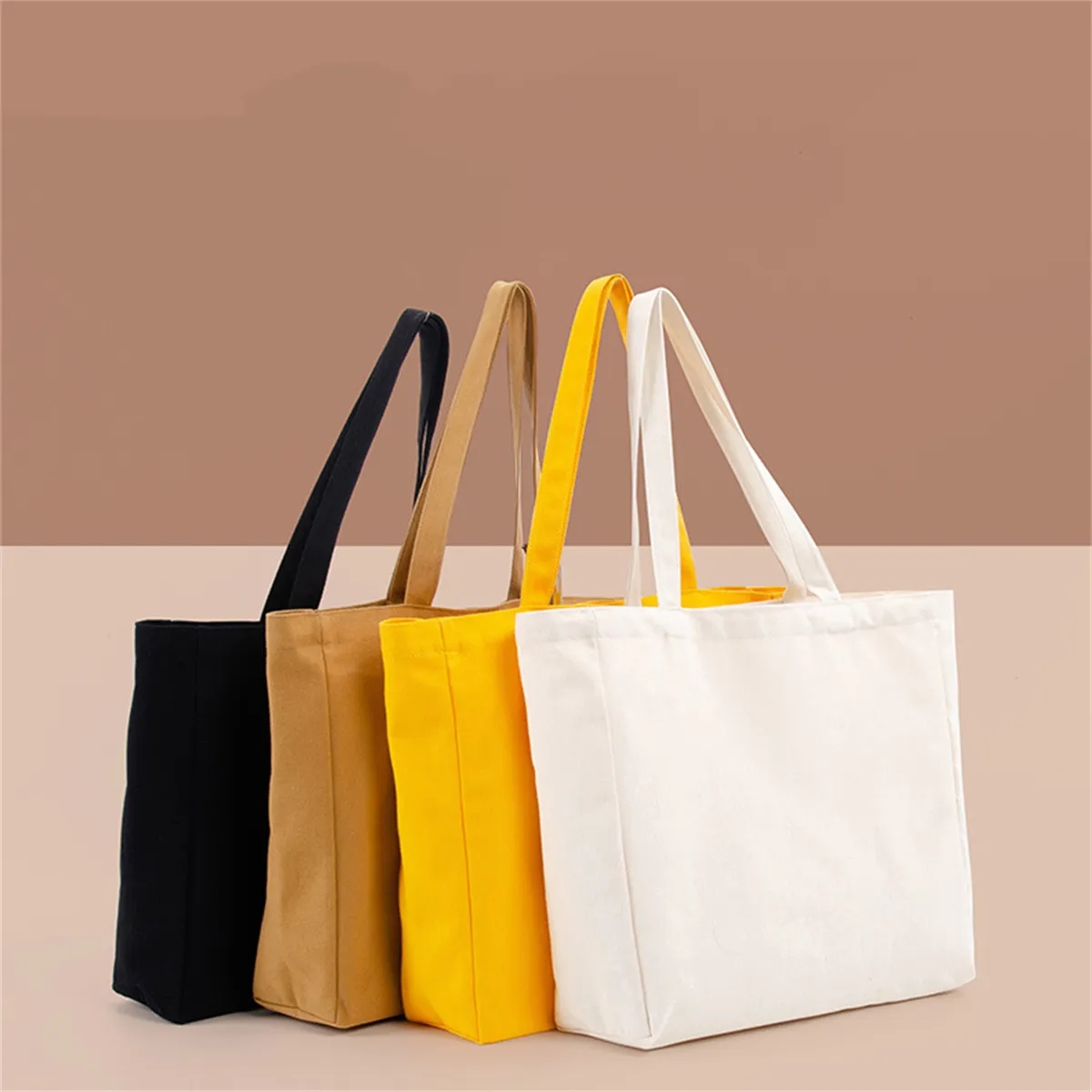Canvas Plain Tote Bags 13.4x12.2in 5
