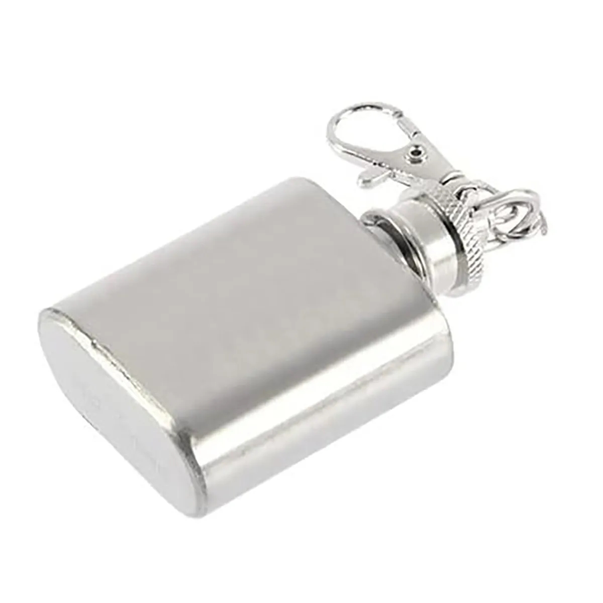 1oz Portable Mini Pocket Camping Hip Flask with Keychain 8