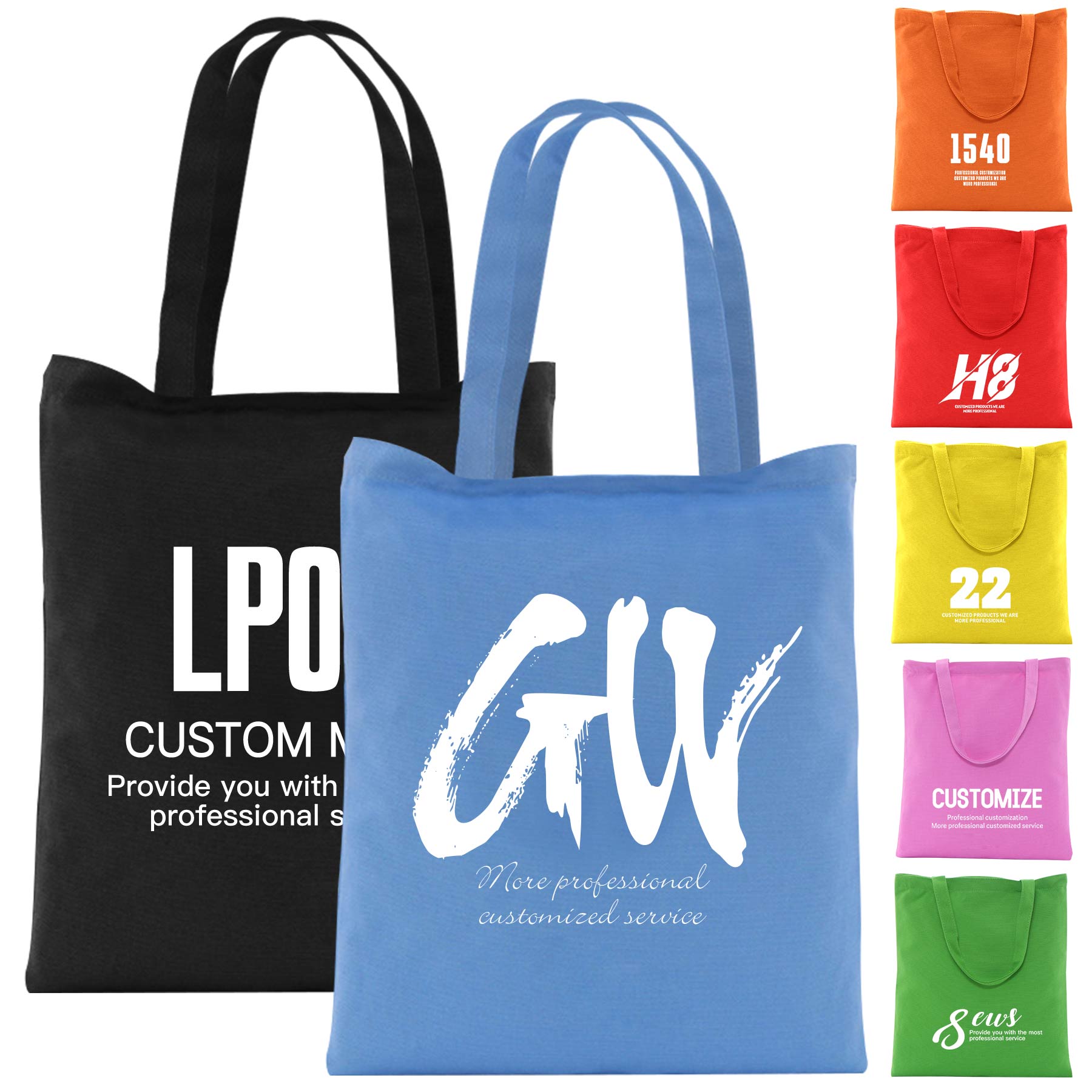Eco-friendly Canvas Bag with Zipper Closure, custom tote bag with logo imprint 2